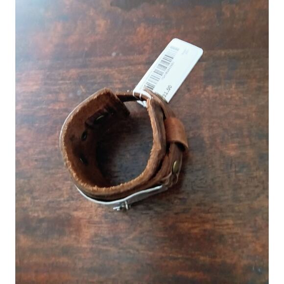 Not All Who Wander Are Lost Wide Leather Brown Cuff bracelet. NWT - Picture 7 of 7